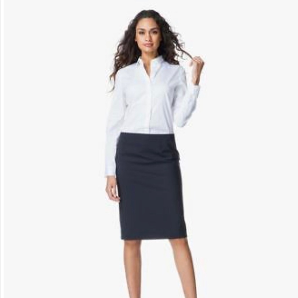 Theory Golda Broadway Pencil Skirt Navy